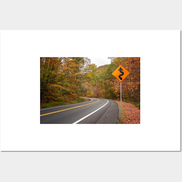 Winding Autumn Road Wall Art by jswolfphoto